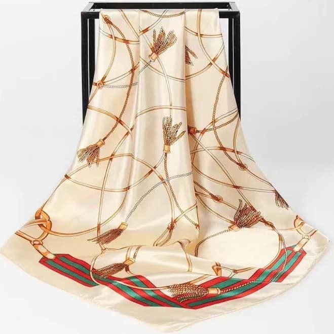 Silk Chain Print Scarf