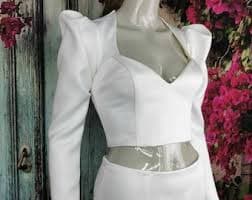 Embroidered Wedding Sleeves: Beaded Duchess Satin Collar Cuff - Etsy