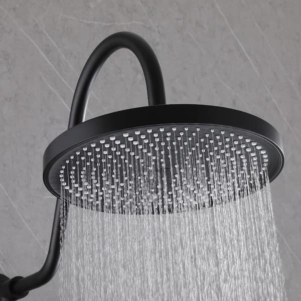 AIMADI Single Handle 3-Spray Exposed Pipe Shower Faucet 1.8 GPM with High Pressure Showerhead in Matte Black Exclude Valve XK-0007-MB - The Home Depot