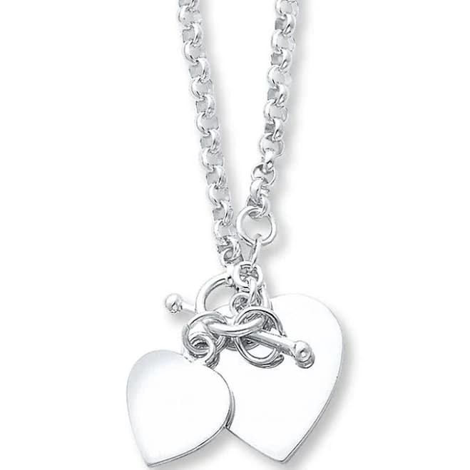 Sterling Silver Twin Heart Necklace