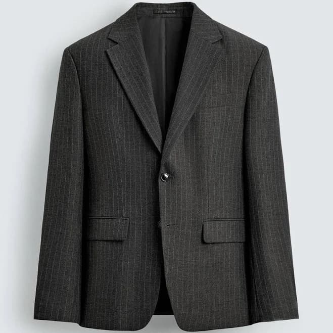 Zara Men's Pinstripe Suit Blazer