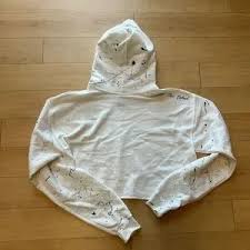 Tops | Hand Painted Custom Design Cropped Hoodie With Chanel And Keith Herring Design | Poshmark