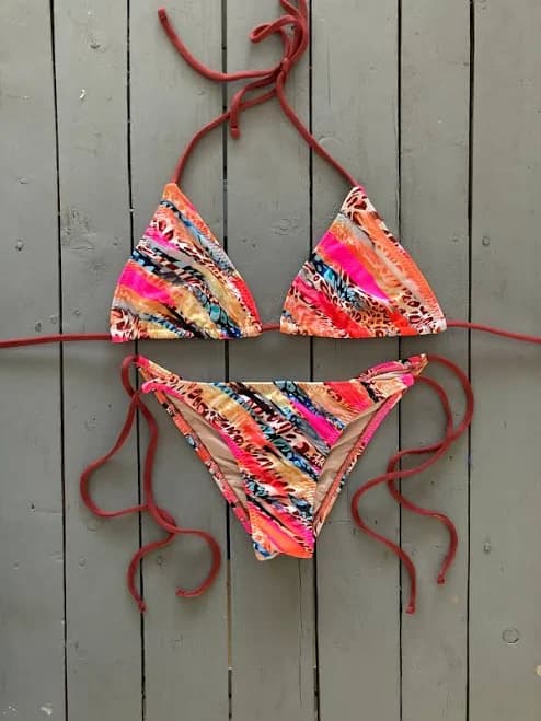 Animal Print Triangle Bikini Top