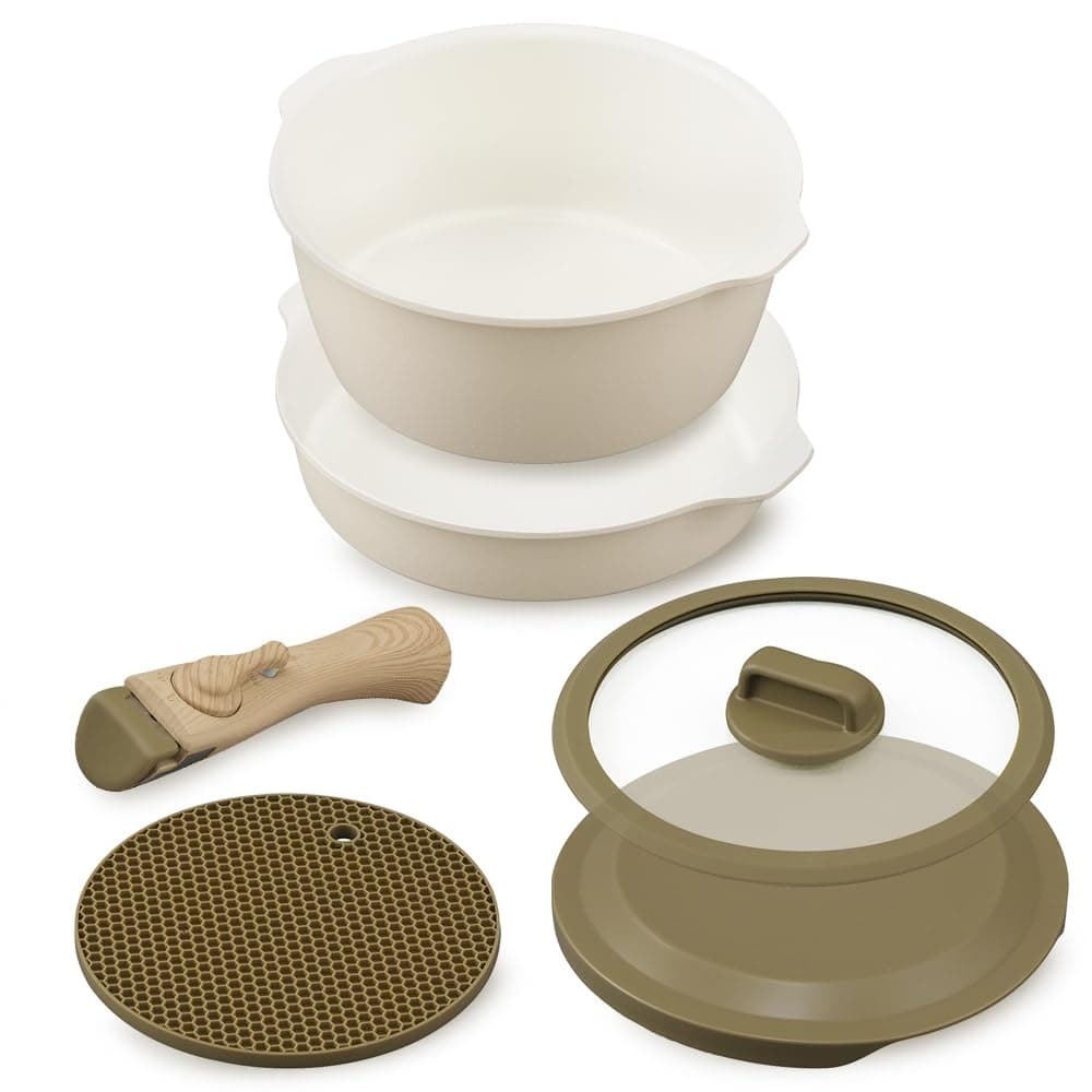 Amazon.com: Iris Ohyama DPAN-6S Frying Pan Set, 6-piece Set, Compatible with Gas Fire & Induction, Ceramic Coating for Easy Cleaning, Easy to Clean, Makes a Cute Plate, High Heat Conductivity, Can Be