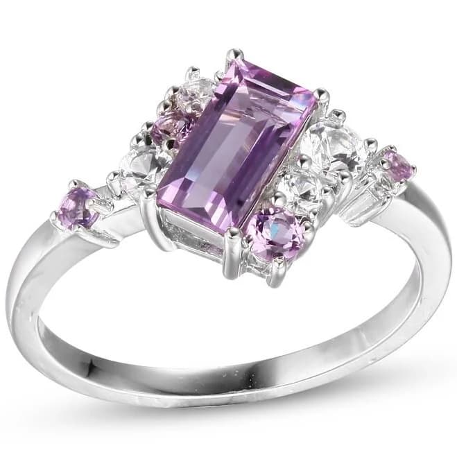 Sterling Silver Amethyst & Sapphire Ring