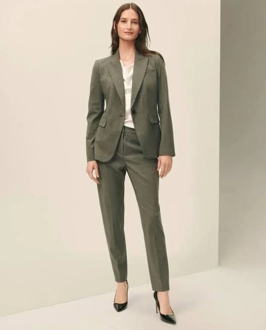 Brooks Brothers Women's Wool Blend Single-Breasted Peak Lapel