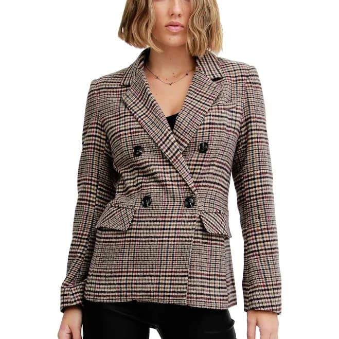 Belle & Bloom Piccadilly Wool Blend Plaid Blazer