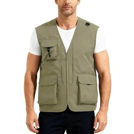 Men's Lightweight Sleeveless Multi-Pocket Cargo Vest