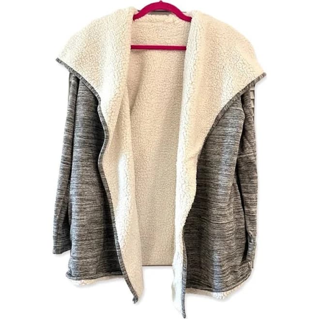 Gap Sweaters | Gap Open Front Sherpa Cardigan | Color: Gray/White | Size: M | Poshtilludropp's Closet