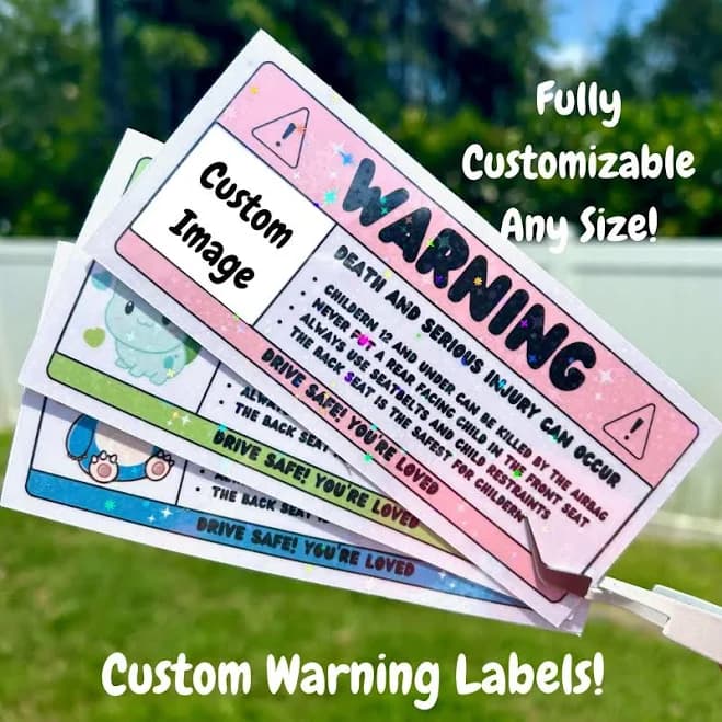 Custom Air Bag Warning Sticker - Interior Car Decor For Personalization and Safety