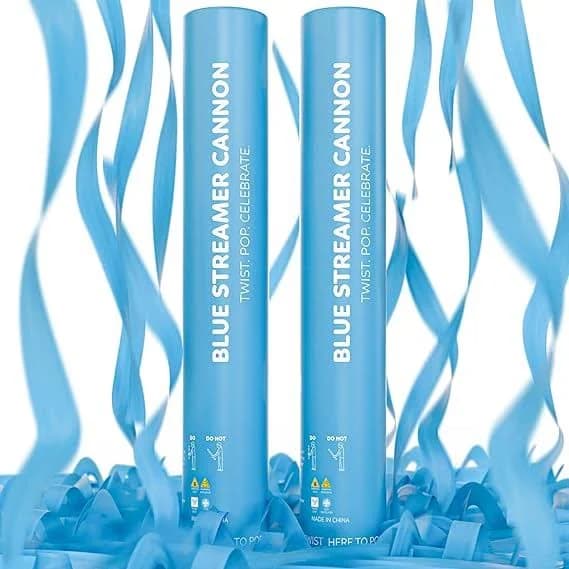 Blue Streamer Cannon Confetti Poppers