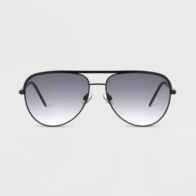 Shiny Metal Aviator Sunglasses with Polycarbonate Lens