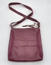 The Sak Burgundy Deep Red Leather Hobo Cross Over Shoulder Bag Purse Handbag