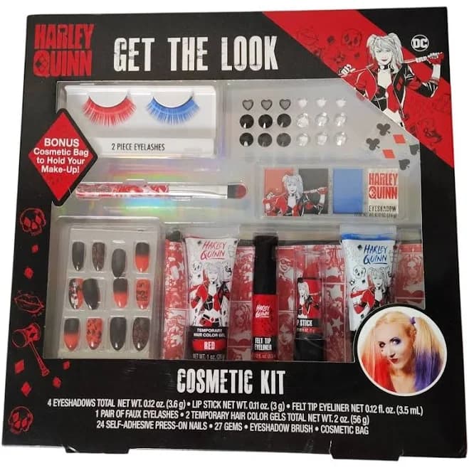 Harley Quinn Get The Look Cosmetic Kit With Eyeshadows Lipstick