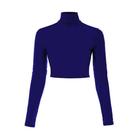 Made by Olivia Women's Long Sleeve Mock Neck Crop Top