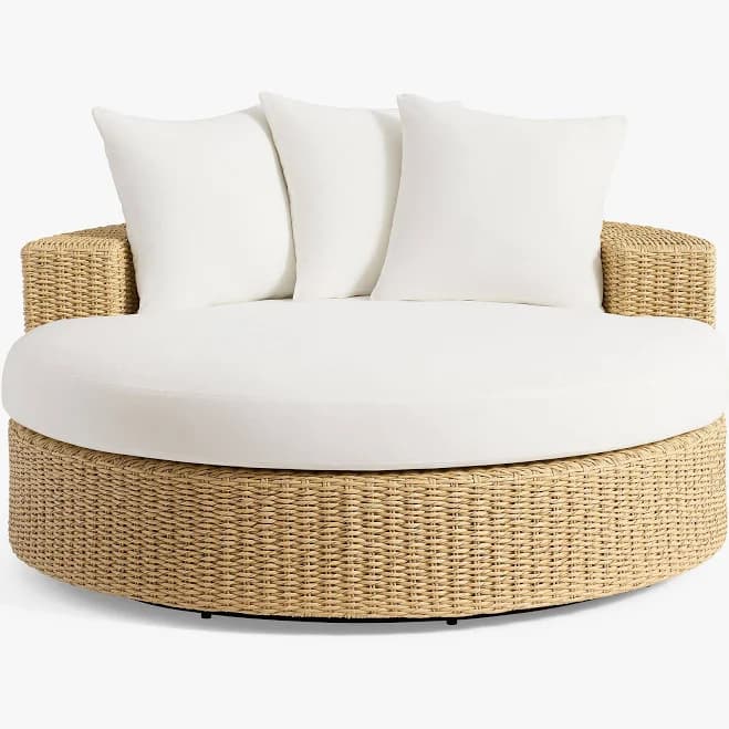 Pottery Barn Kostas Round Swivel Outdoor Daybed with Cushion