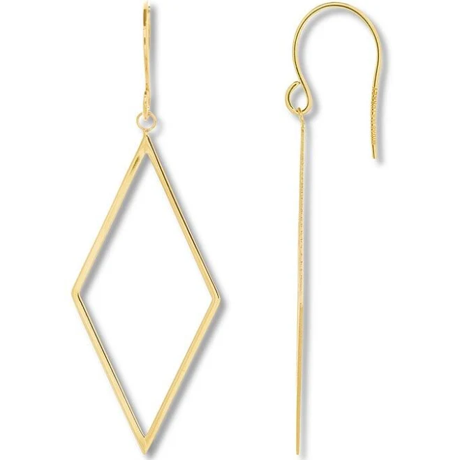 Geometric Dangle Earrings 14K