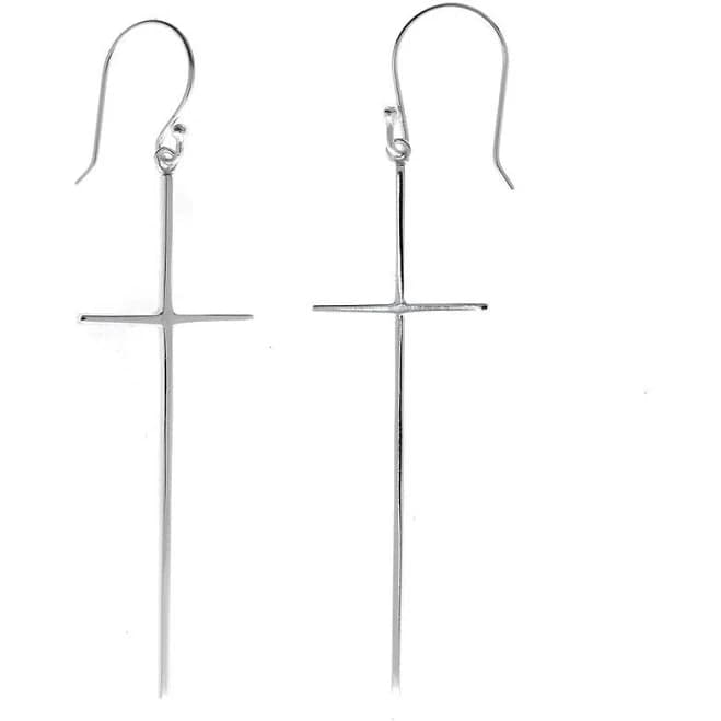 Sterling Silver Cross Earrings