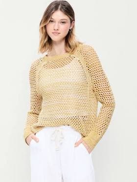 Old Navy Women's Seaside Cotton Open-Knit Sweater