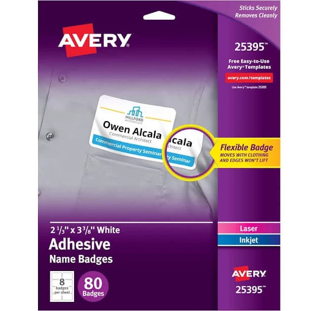 Avery Adhesive Name Badges
