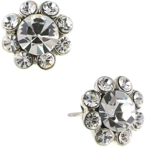 1928 Jewelry Crystal Flower Stud Earrings