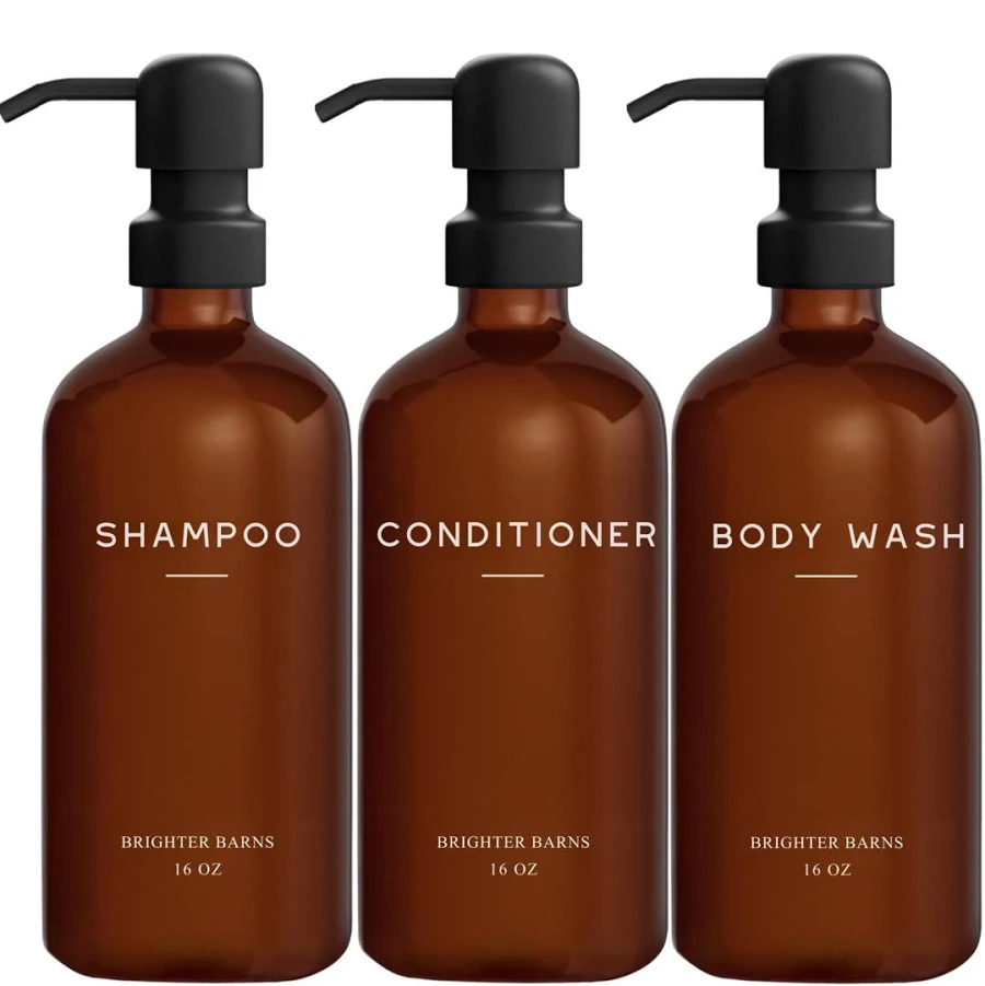 Amber Shampoo and Conditioner Dispenser