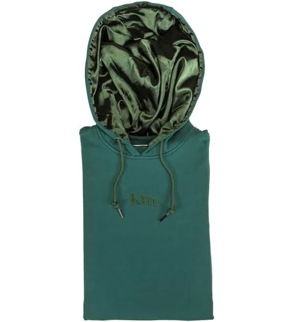 Kin Apparel Emerald Thin Satin Hoodie