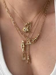 Gold Layered Chain Necklace. Minimalist Necklace. Lobster Claw Necklace. Multiple Charm Necklace. Evil Eye Necklace. Gift for Her. - Etsy
