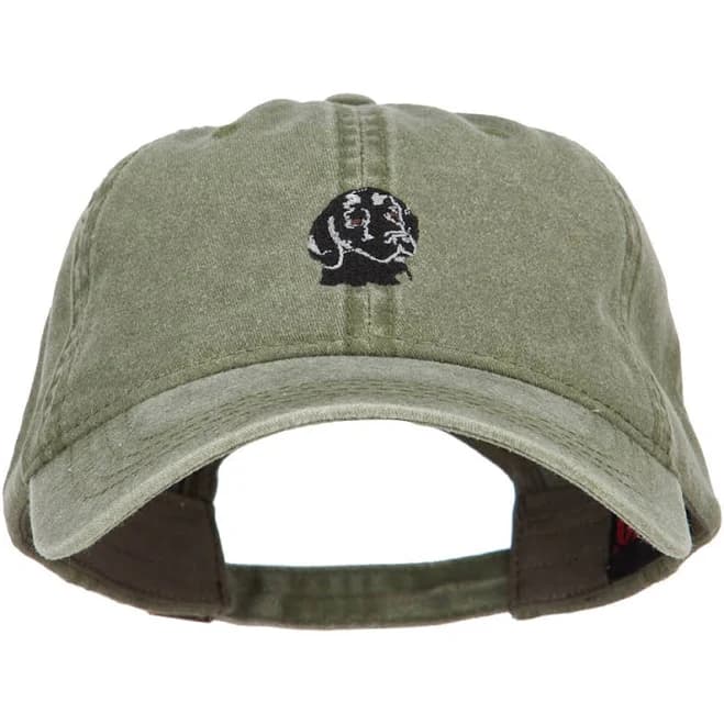 Labrador Retriever Head Embroidered Washed Cotton Twill Cap