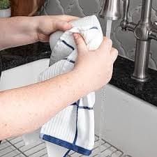 Amazon.com: T-fal Solid & Checked Parquet Kitchen Towels: Highly Absorbent, Super Soft Long Lasting - 100% Cotton, 16"x26" Dish Towels for Cleaning & Drying Dishes, Pans, Glassware, or Countertops, (2-Pack), Blue :