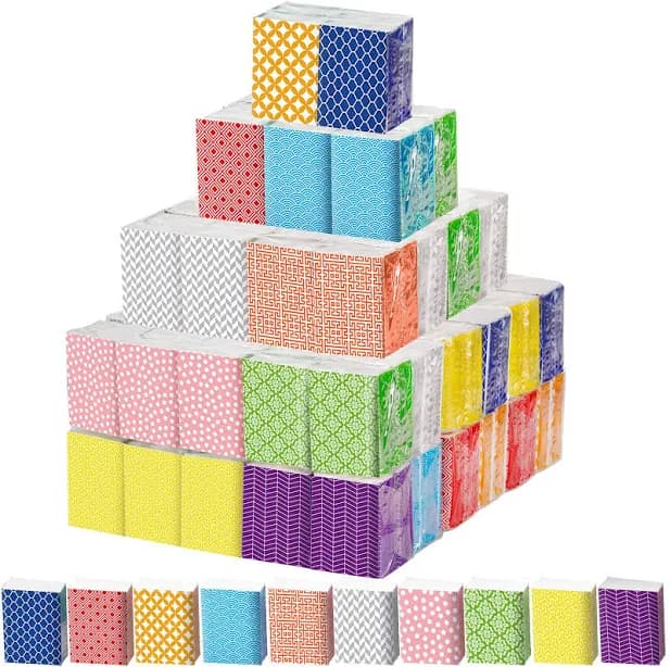 Thenshop Bulk Geometric Designed Travel Tissues
