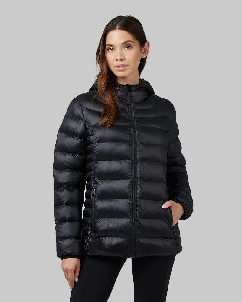 32 Degrees Women's Shiny Poly-fill Hooded Jacket