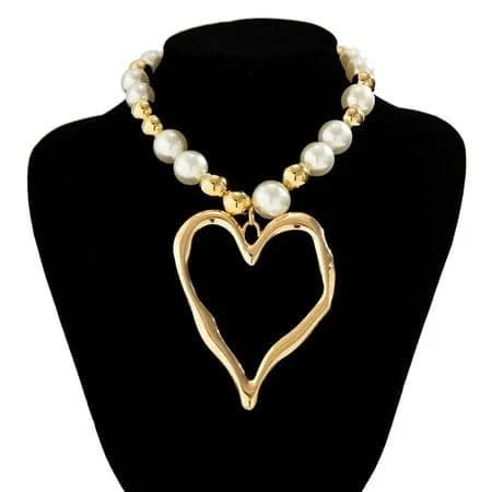 Sieyio Irregular Heart Pendant Necklace Fashionable Neck Jewelry Unique Heart Necklace, Women's, Size: 1XL, Gold