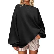 Women's Striped Vintage Hoodies Y2K Color Block Long Sleeve Pullover V Neck Japanese Fall Clothes Aesthetics Tops (Black,S) at Amazon Women's Clothing store