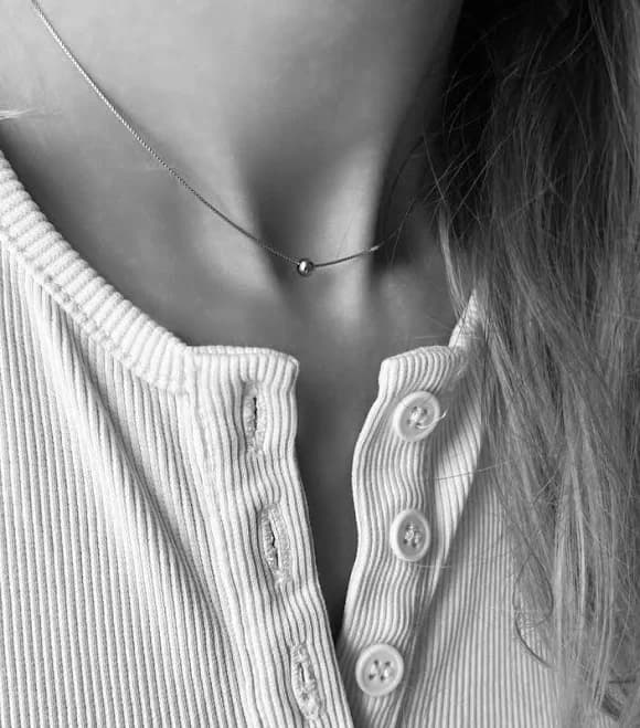 925 Sterling Silver Minimalistic Mini Ball Pendant Necklace