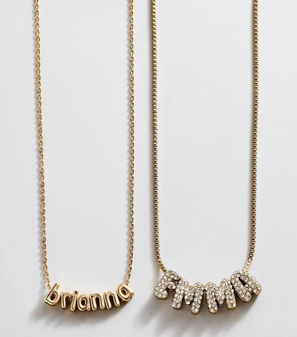 BaubleBar Bubble Letter Custom Necklace