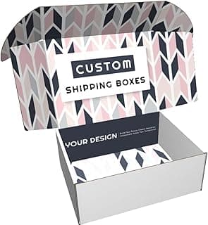 Custom Shipping Boxes (25 Pack) - Branded Mailer Boxes with Logo Print for Small Business and Subscription (Inside Print Only)