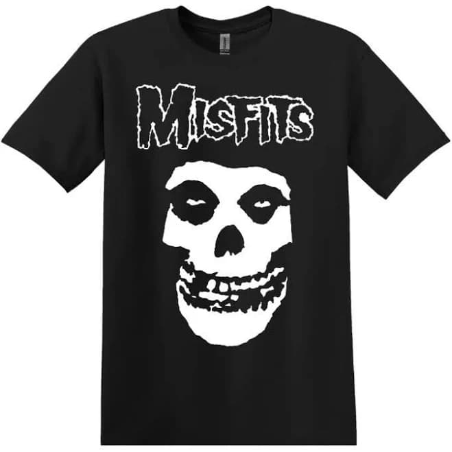 Misfits Skull White Punk, Rock, Band T-shirt Black S-3xl