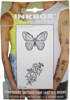 Inkbox Temporary Tattoos Butterfly Flower Water-Resistant