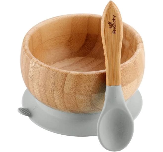 Avanchy Baby Bamboo Suction Baby Bowl and Spoon
