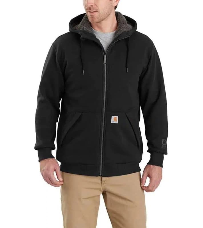 Carhartt Men's Rain Defender Sherpa Lined Full Zip Sweatshirt