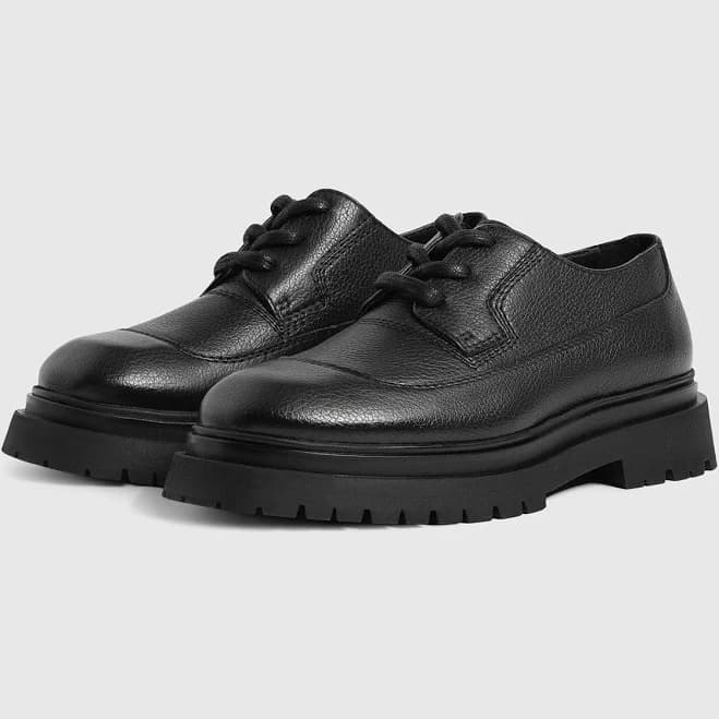 Manière De Voir Men's Pebbled Leather Derby Shoes