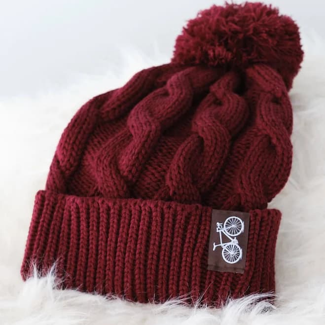 Chunky Knit Bicycle Beanie with Bicycle Tag