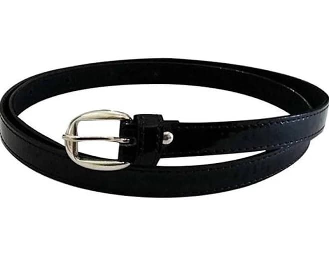 Genuine Leather D Belt Silver Metal Buckle Black Jeans Waist Belts Men