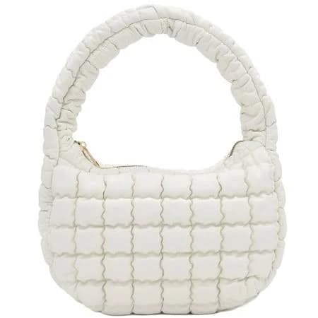 Women's Quilted Lambskin PU Leather Hobo Bag