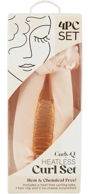 Curly-Q 4 Pc Heatless Curl Set in Rose