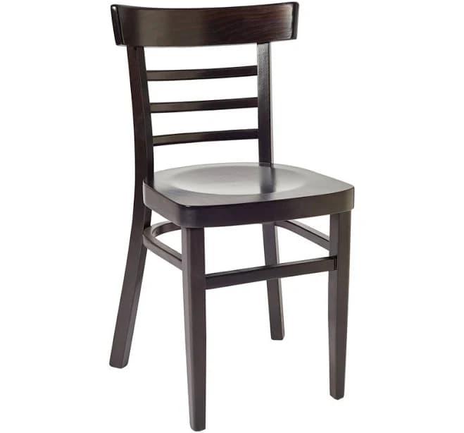 BFM Seating 2-Piece Dark Walnut Side Chair Set, Solid Wood Construction
