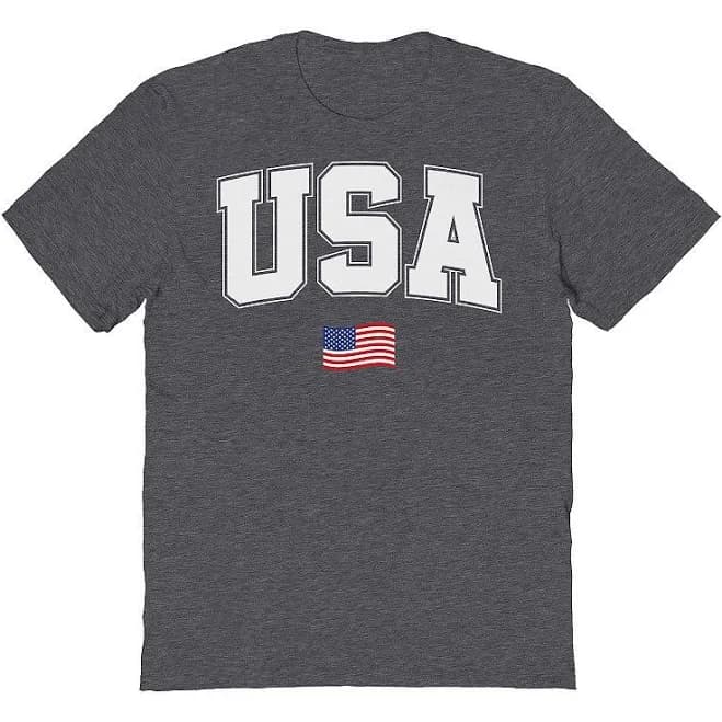 Men's USA Flag Graphic Tee, Adult Unisex, Size: Small, Dark Heather