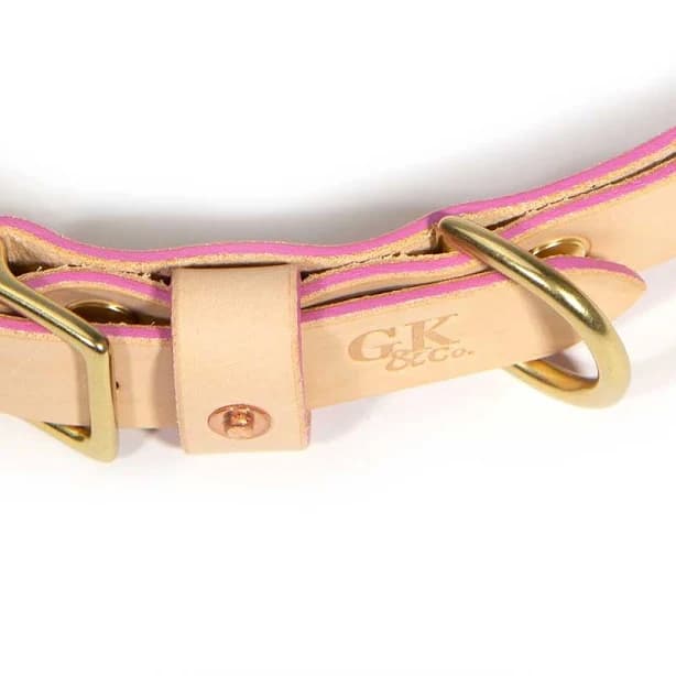Blonde Leather Dog Collar