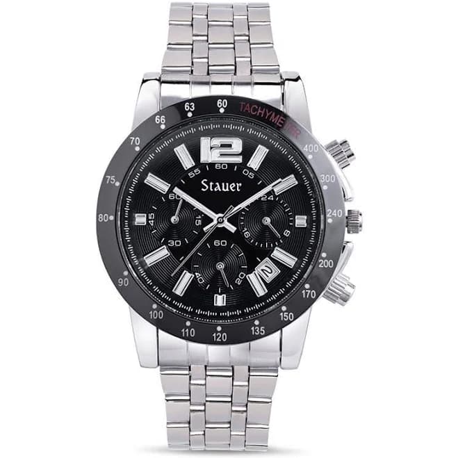 Stauer Men's Jet Setter Stainless Steel Chronograph Watch